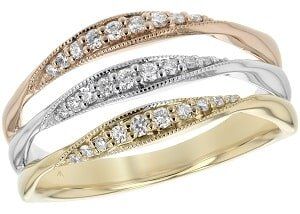 Jewelry Store — 14k Tri-Diamond Ring in Warren, OH