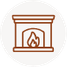 Fireplace icon in a circle