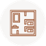 Floor plan layout icon in a circle