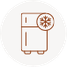 Two door refrigirator icon in a circle