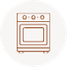 Kitchen oven icon in a circle