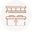 Kitchen Counter icon in a cirlcle