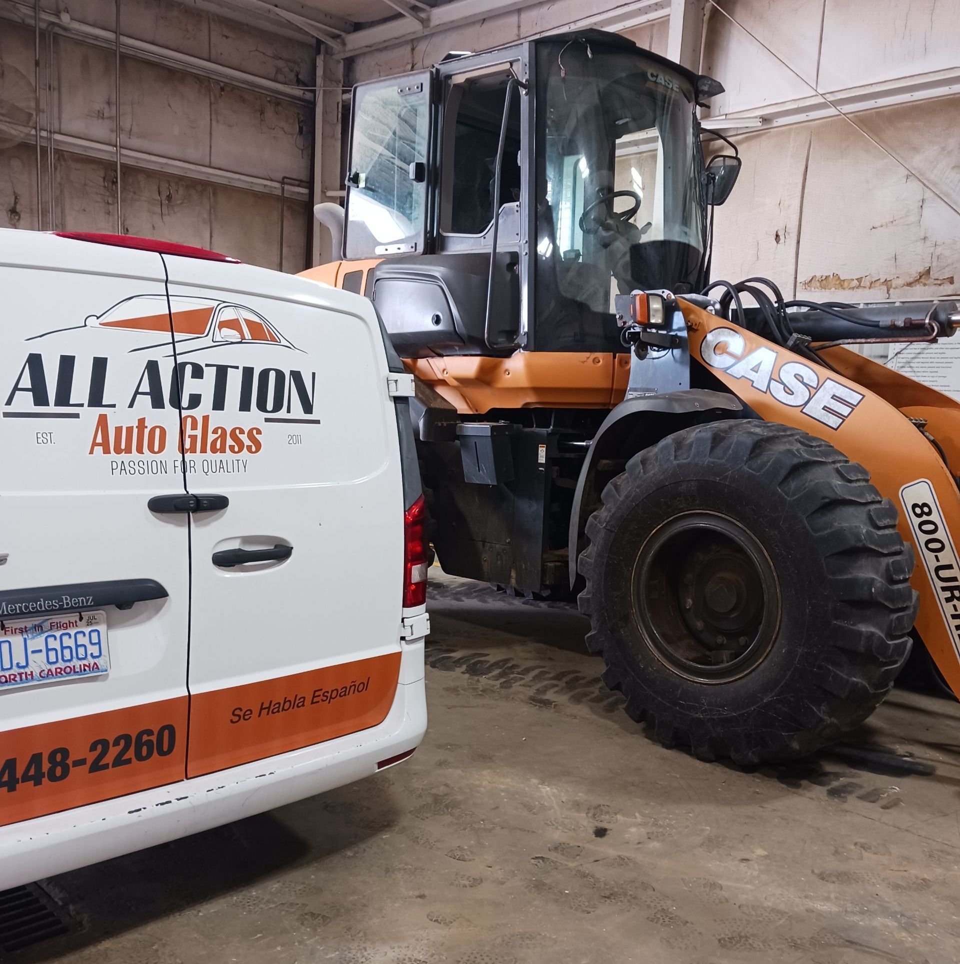 Excavator Glass Repair in Charlotte, NC Excavator Glass Repair in Charlotte, NC