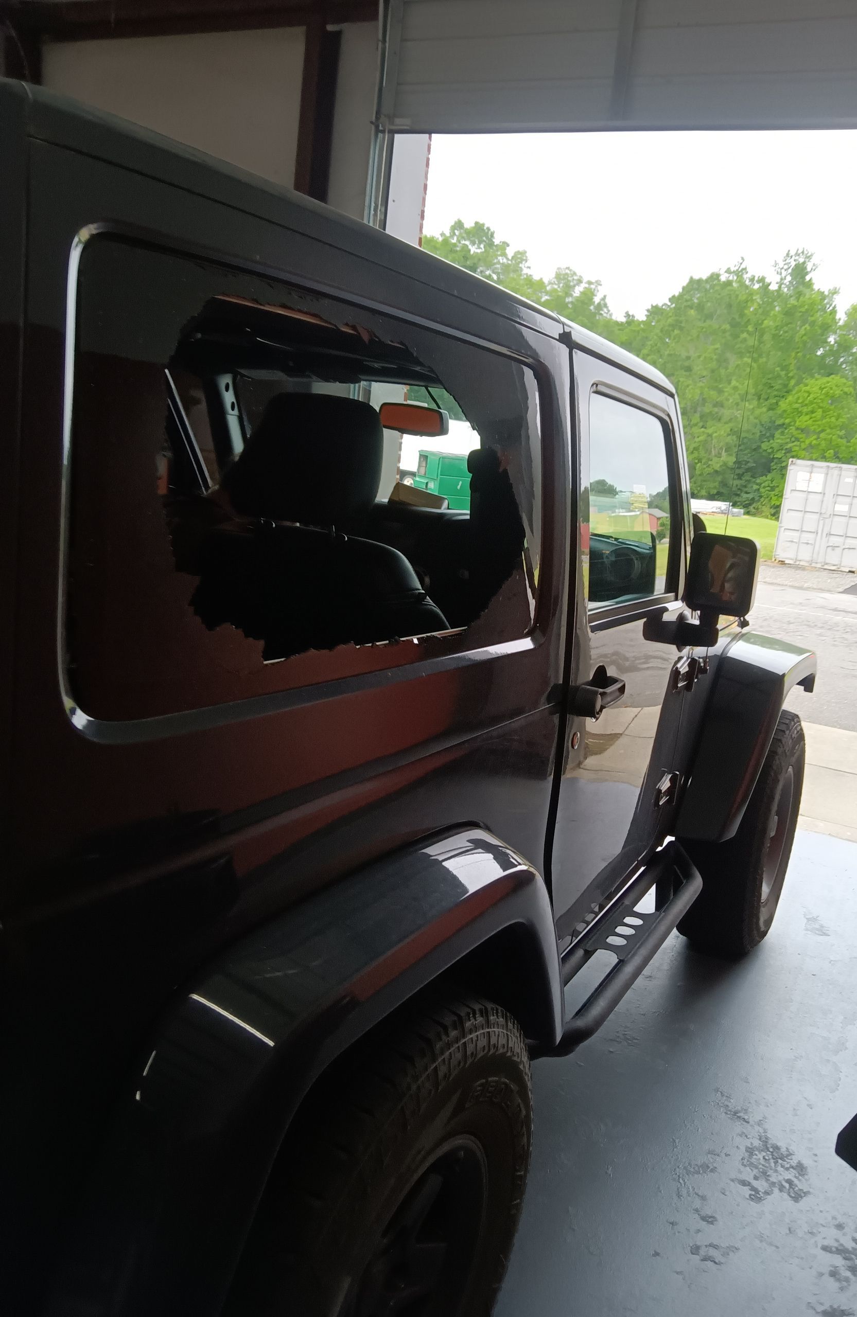 Before Jeep Wrangler Side Window Replacement in Charlotte, NC