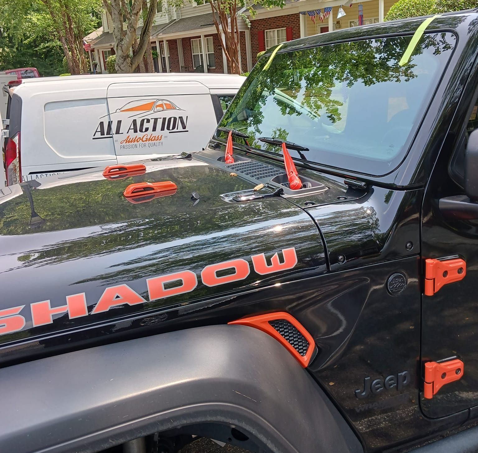 Windshield Replacement on a Jeep Wrangler in Woodford Green, NC Windshield Replacement on a Jeep Wrangler in Woodford Green, NC