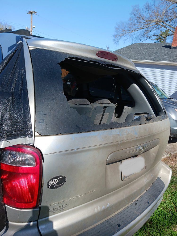 Before back glass replacement in Gastonia, NC