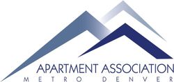 A logo for the apartment association in metro denver