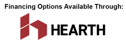 A hearth logo that says financing options available through