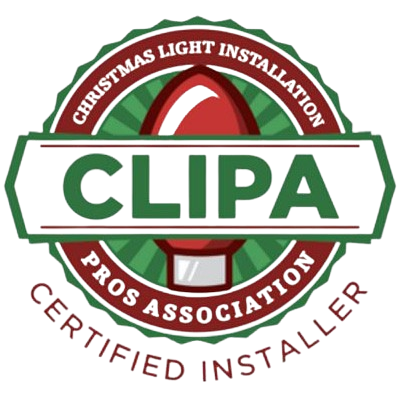 A christmas light installation clipa certified installer logo