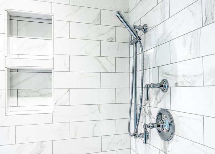 White Tiled Shower | Diamond Bar, CA | Professional Tile Installation
