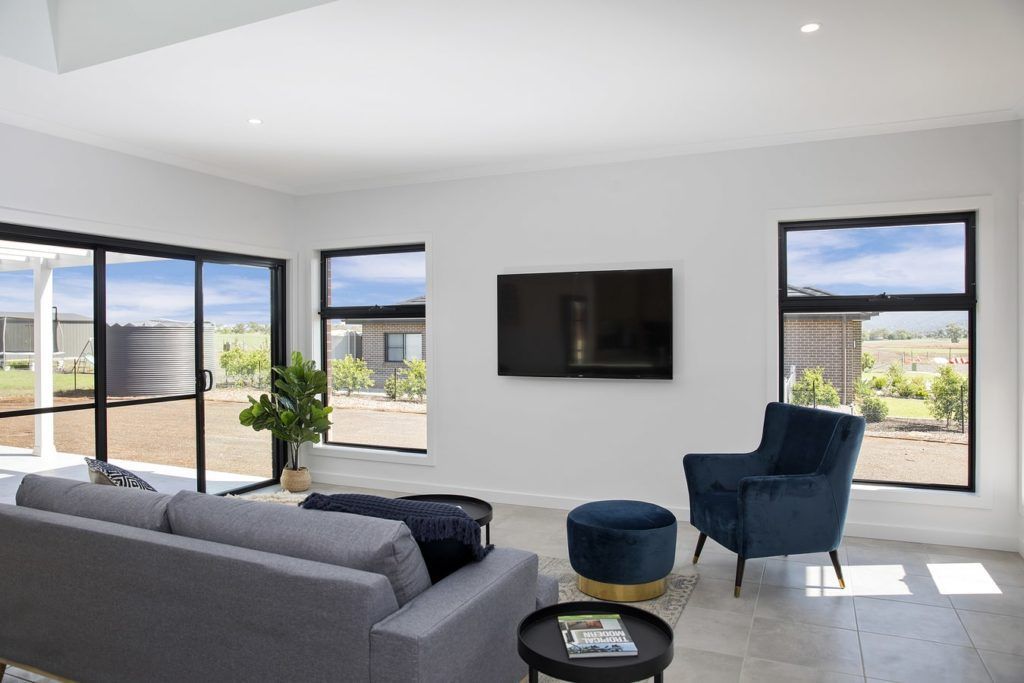 View of a modern living room with large window glass — Windows in Tamworth, NSW
