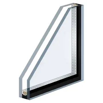 A picture of a double glazed window with a black frame.