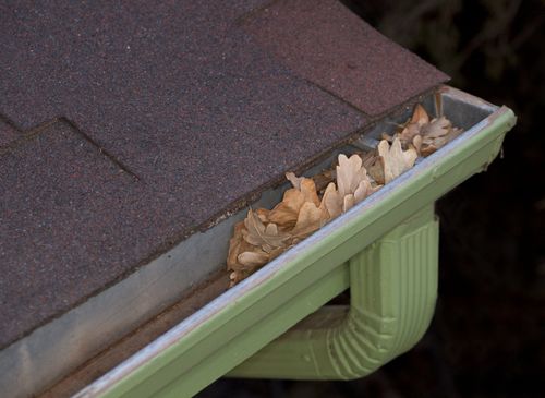 Gutter full of dry leaves — Indianapolis, IN — Rain-Flow Gutters