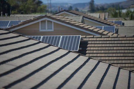 Roof with solar panels — Indianapolis, IN — Rain-Flow Gutters