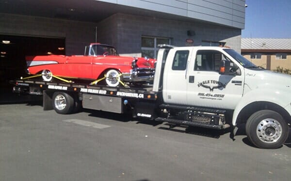 Classic Red Car in Eagle Tow Truck — Lockouts in Sacramento, CA