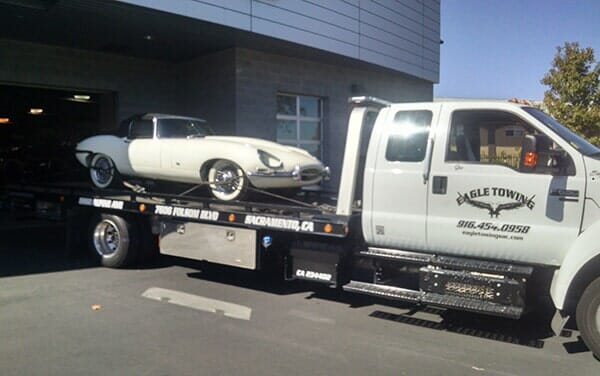 Classic White Car in Eagle Tow Truck — Lockouts in Sacramento, CA
