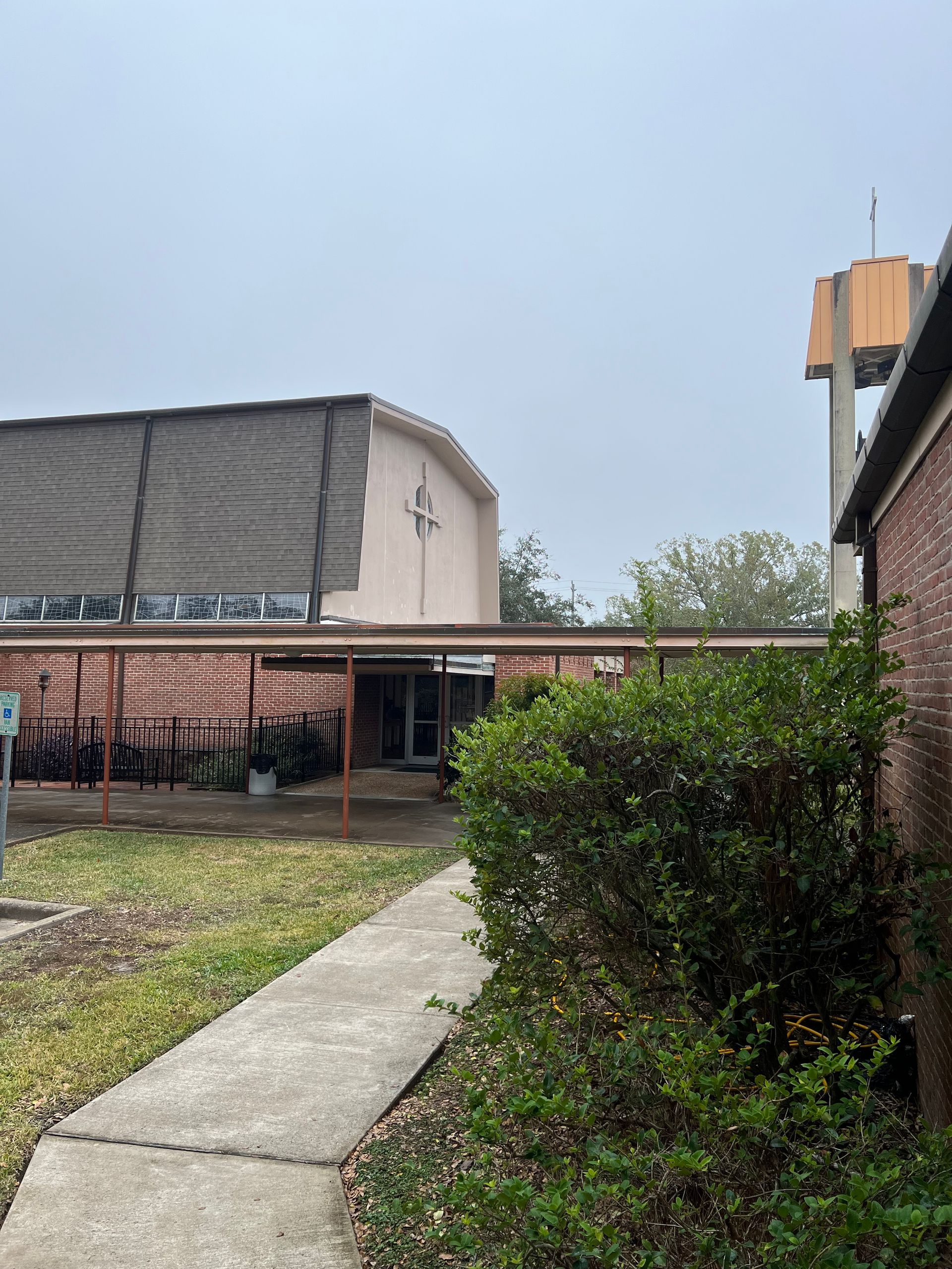 Sanctuary side entrance of St. John's Presbyterian Church in Houston