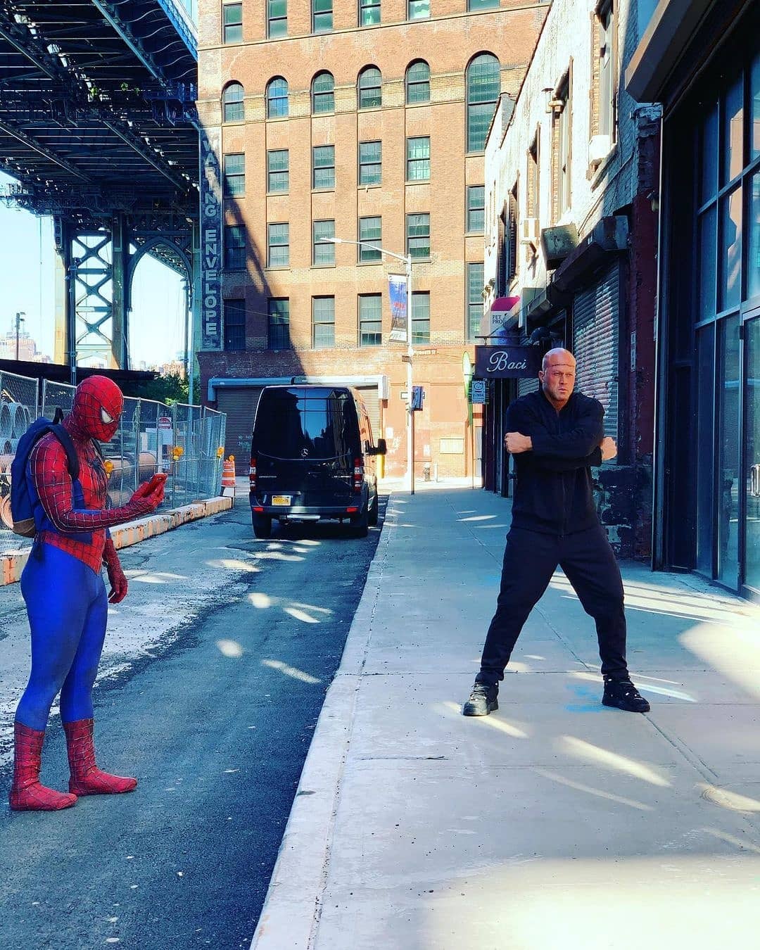 Actor John J. Quinlan as Rhino with Marvel Spider-Man MOM 2020 #JohnQuinlan #JohnJQuinlan