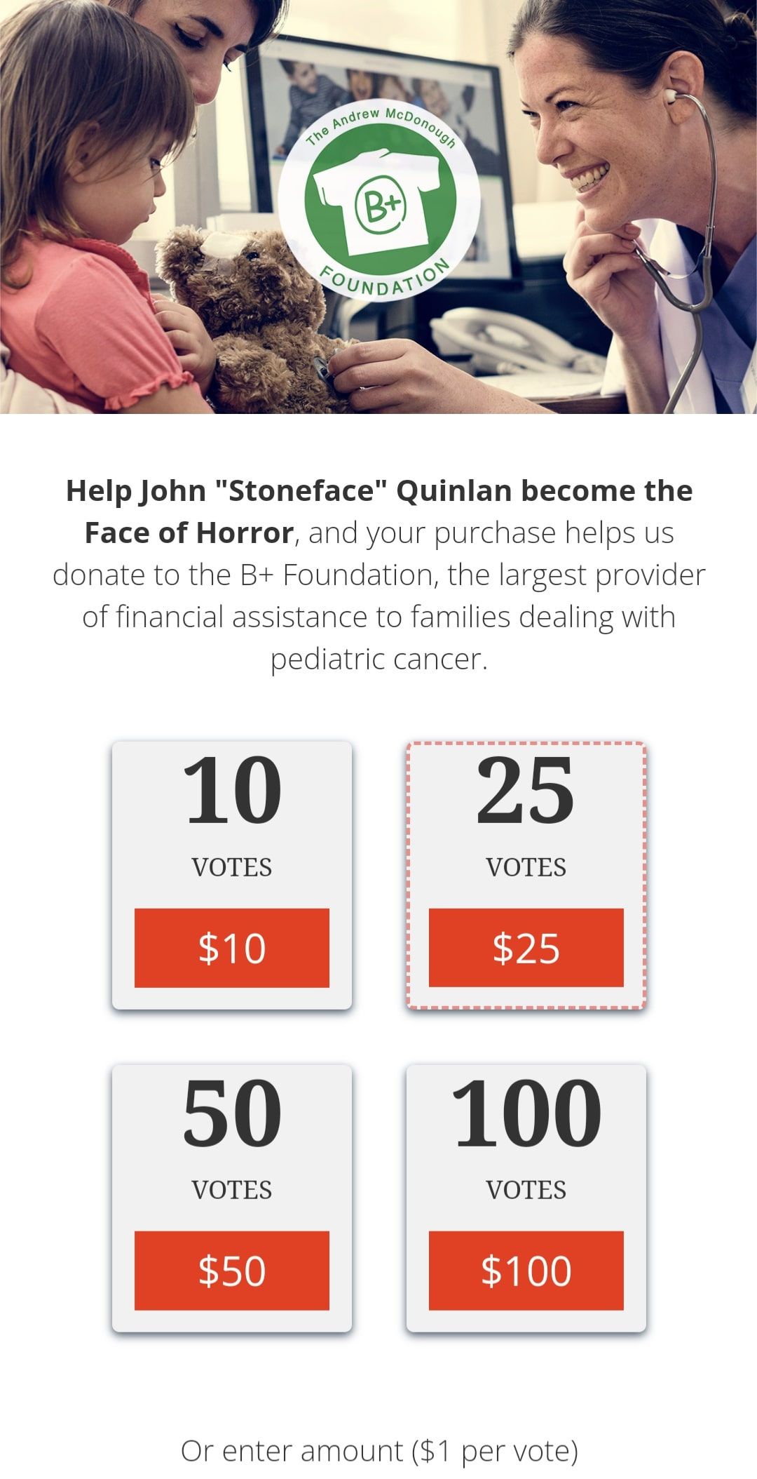 Help John Stoneface Quinlan Support B+ Foundation