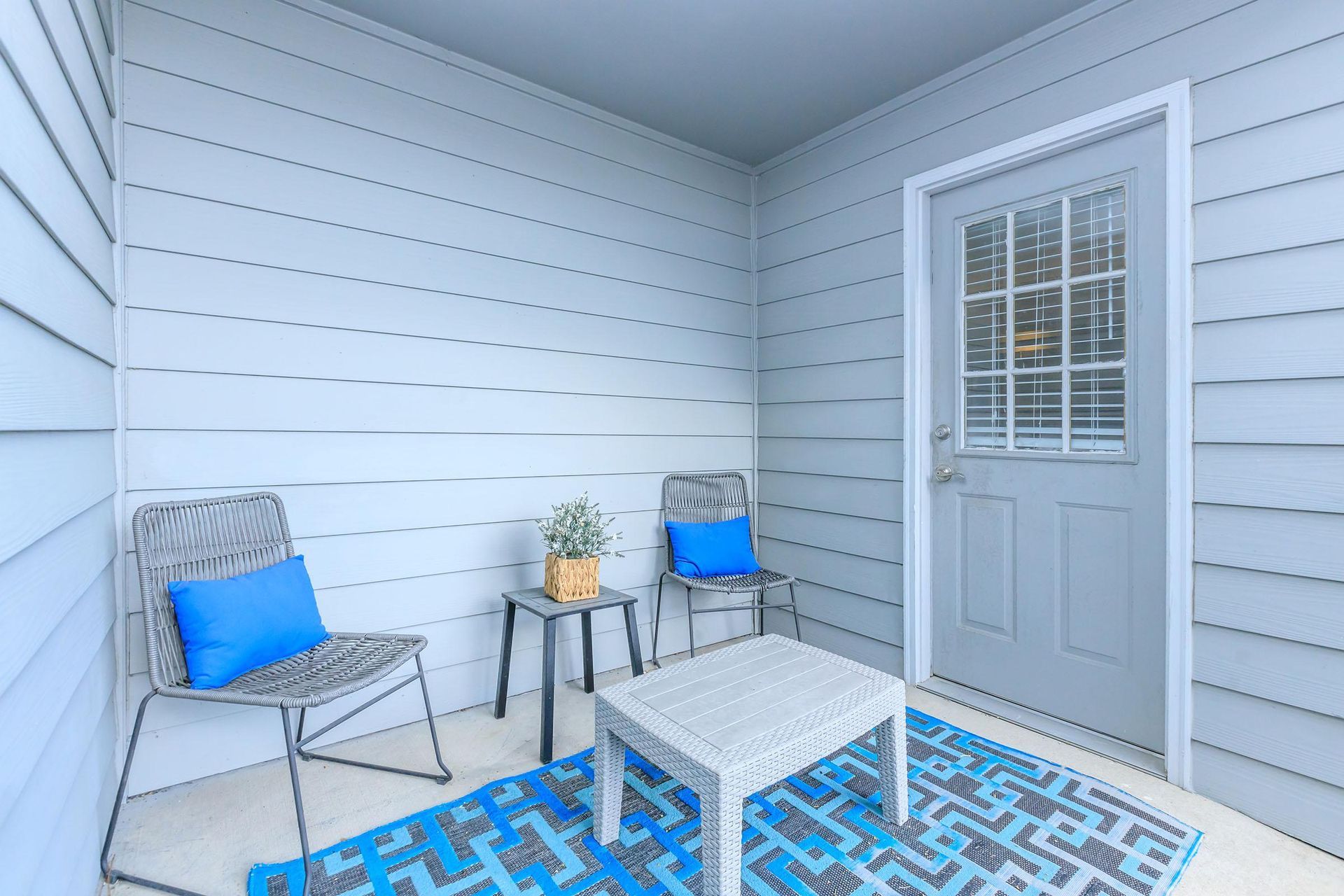 Spacious apartment patio at Pelican Pointe in Slidell, LA.
