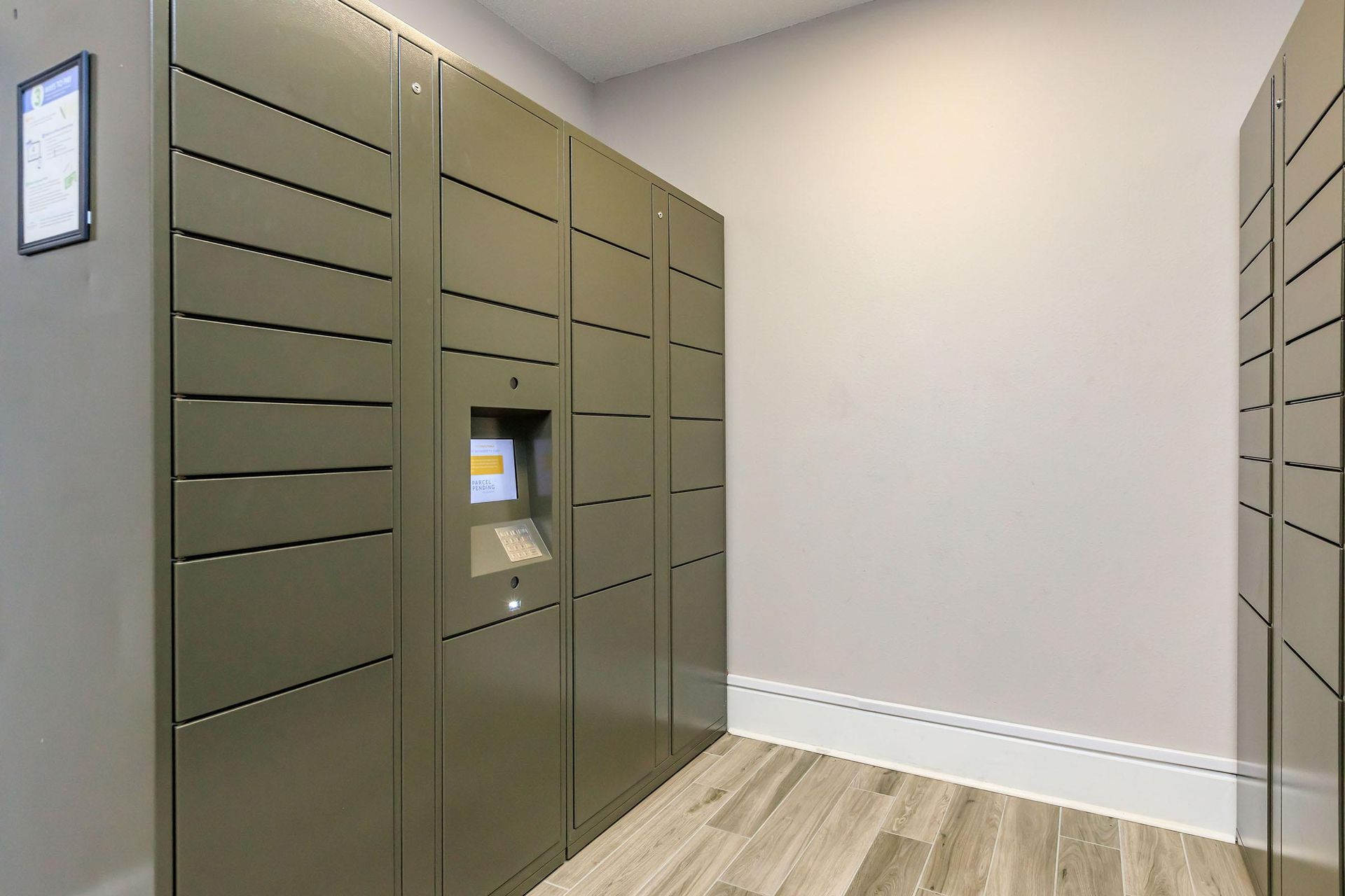 Package room at Pelican Pointe in Slidell, LA.
