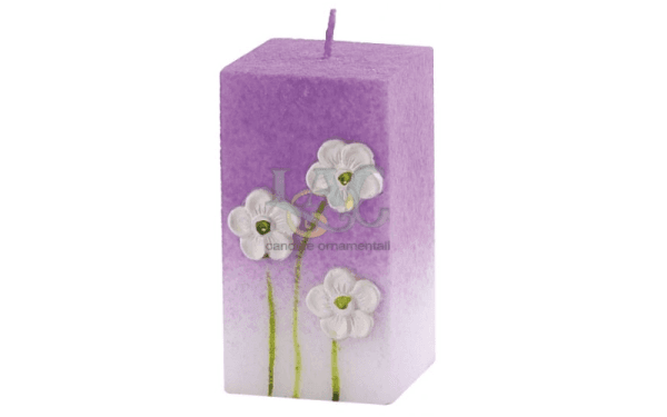 light purple square candle