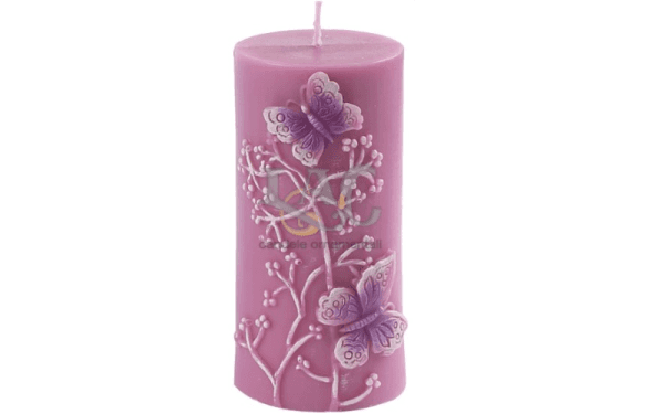 pink butterflies candle