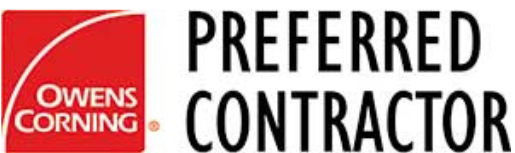 The owens corning logo is a red square with a white arrow in the middle.