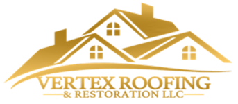 A logo for Vertex Roofing and Restoration LLC