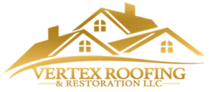 A logo for Vertex Roofing and Restoration LLC