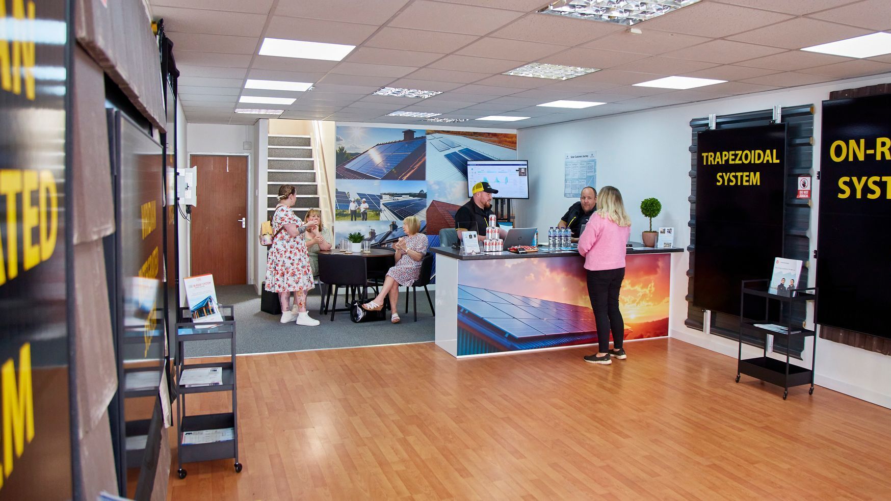 Inside the MB Solar showroom on Worcester Street, Kidderminster