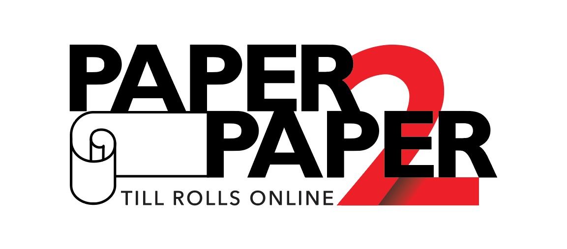A logo for paper 2 paper that says paper till rolls online