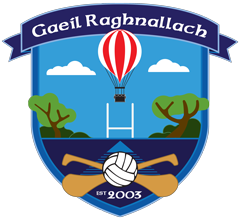 A shield with a hot air balloon and a volleyball on it