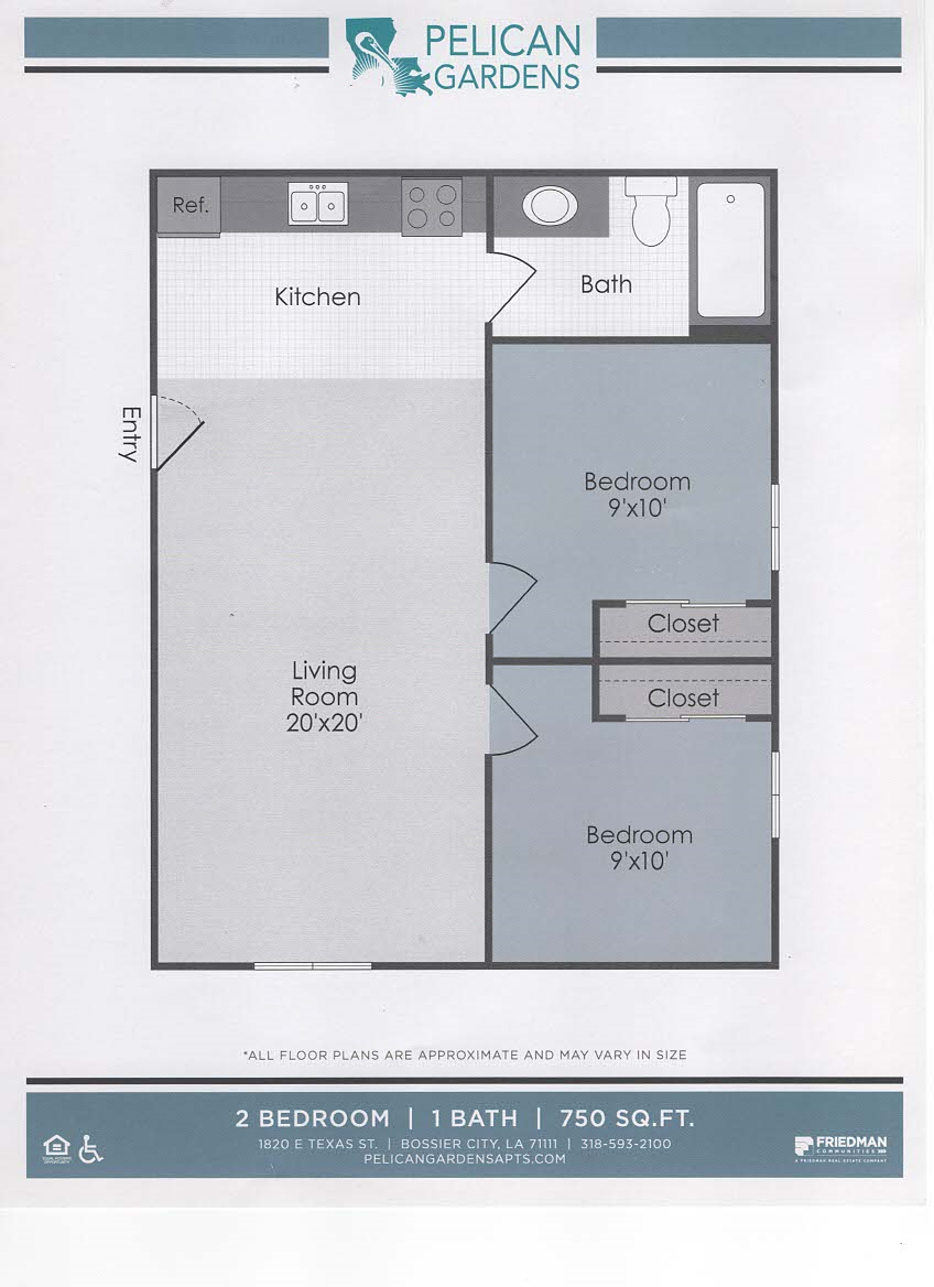 a floor plan for a pelican gardens apartment