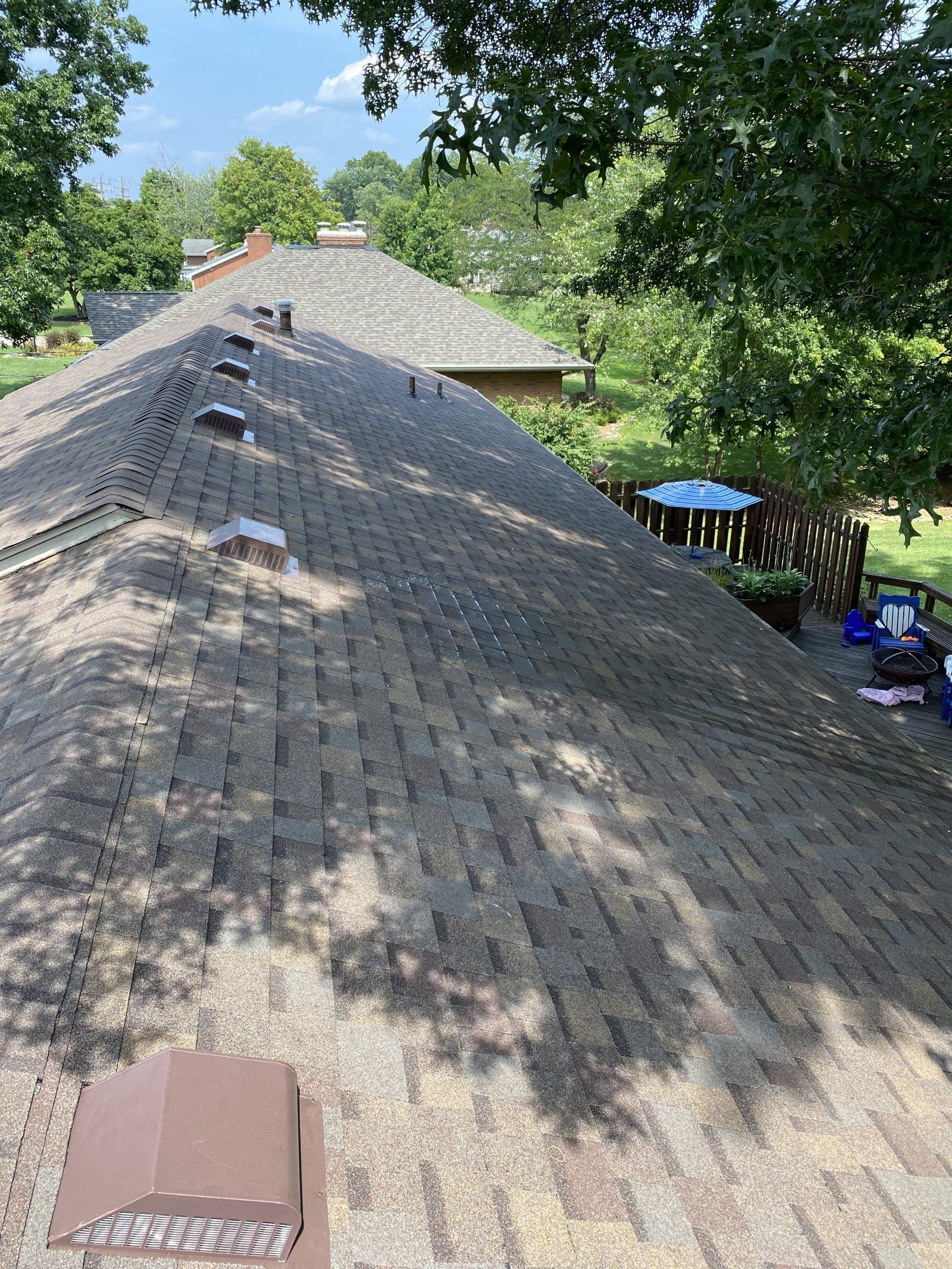 A roof replacement in Cincinnati, OH by Gold Peak Roofing