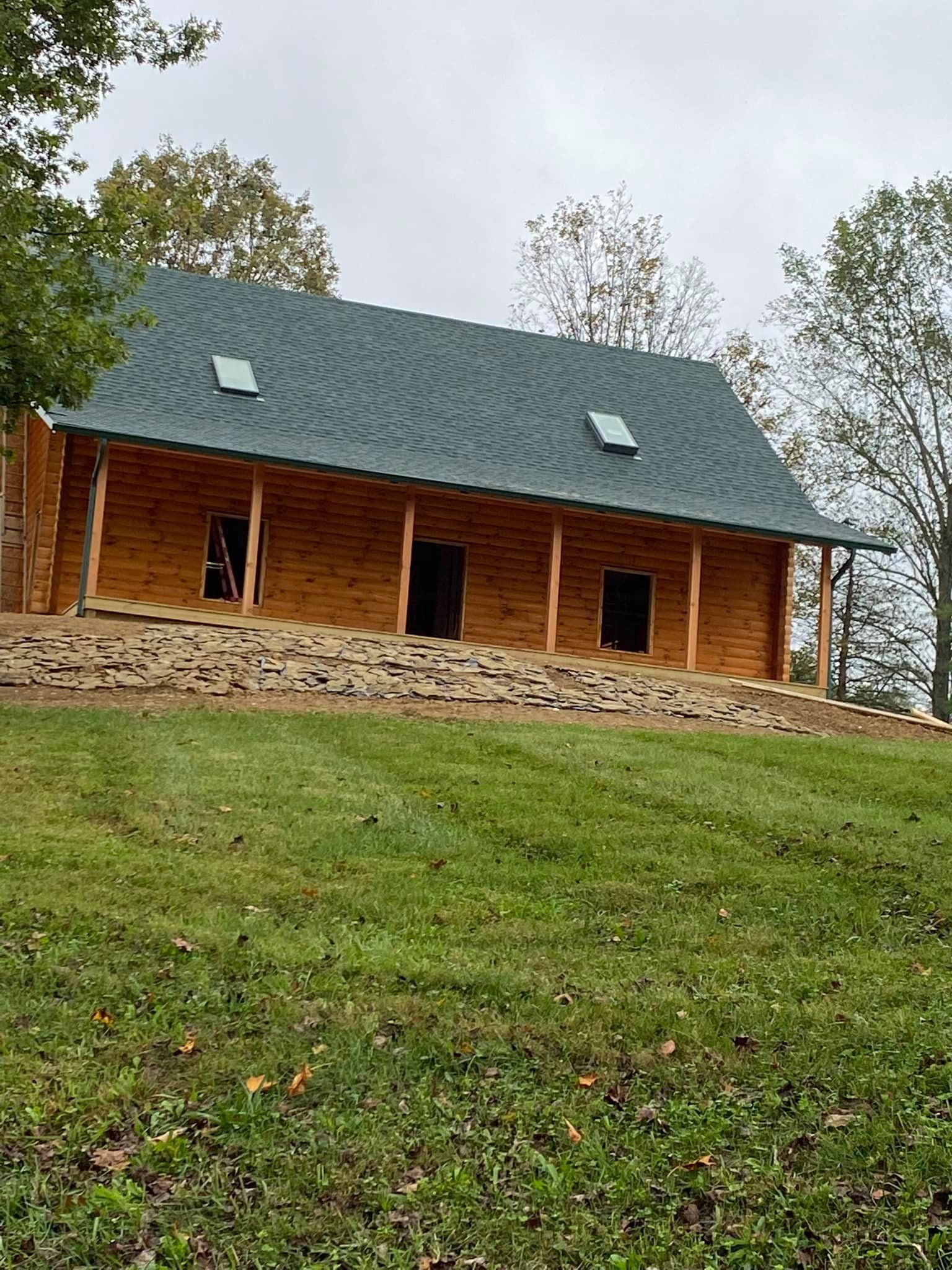 A cabin roof installation in Independence, KY by Gold Peak Roofing