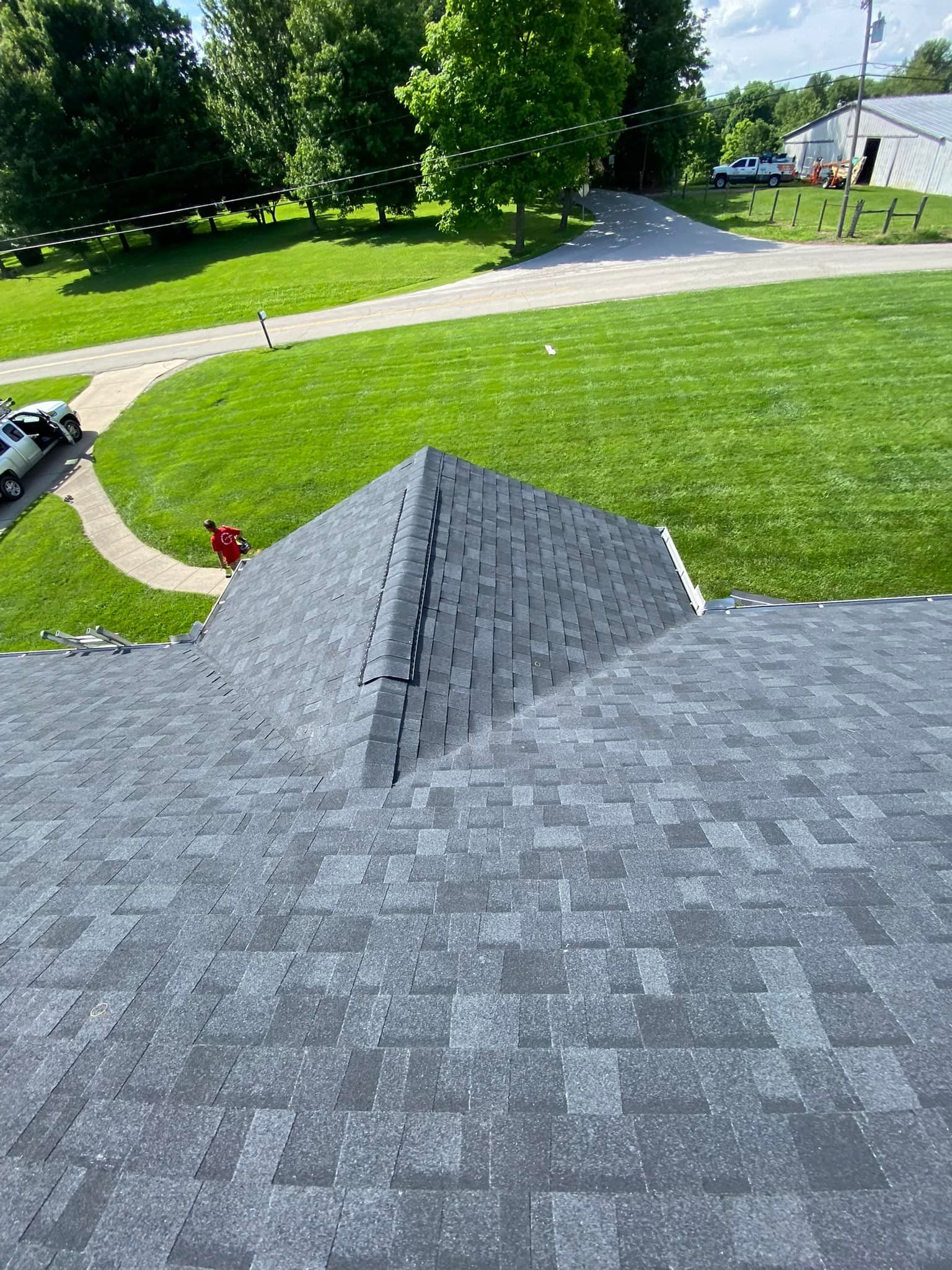 A roof installation in Cincinnati, OH by Gold Peak Roofing