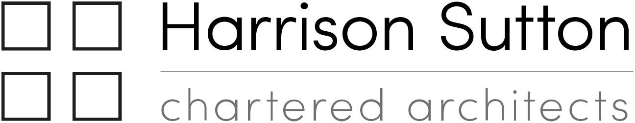 A logo for harrison sutton chartered architects