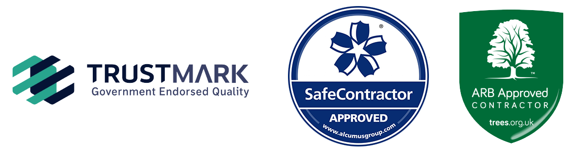 The logos for chas safecontractor and trustmark are shown