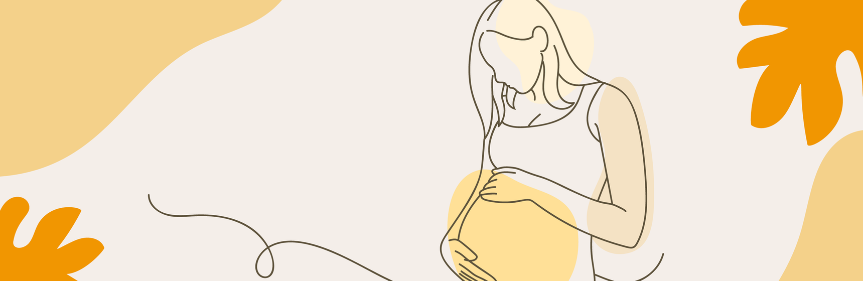 Strichzeichnung einer schwangeren Frau.