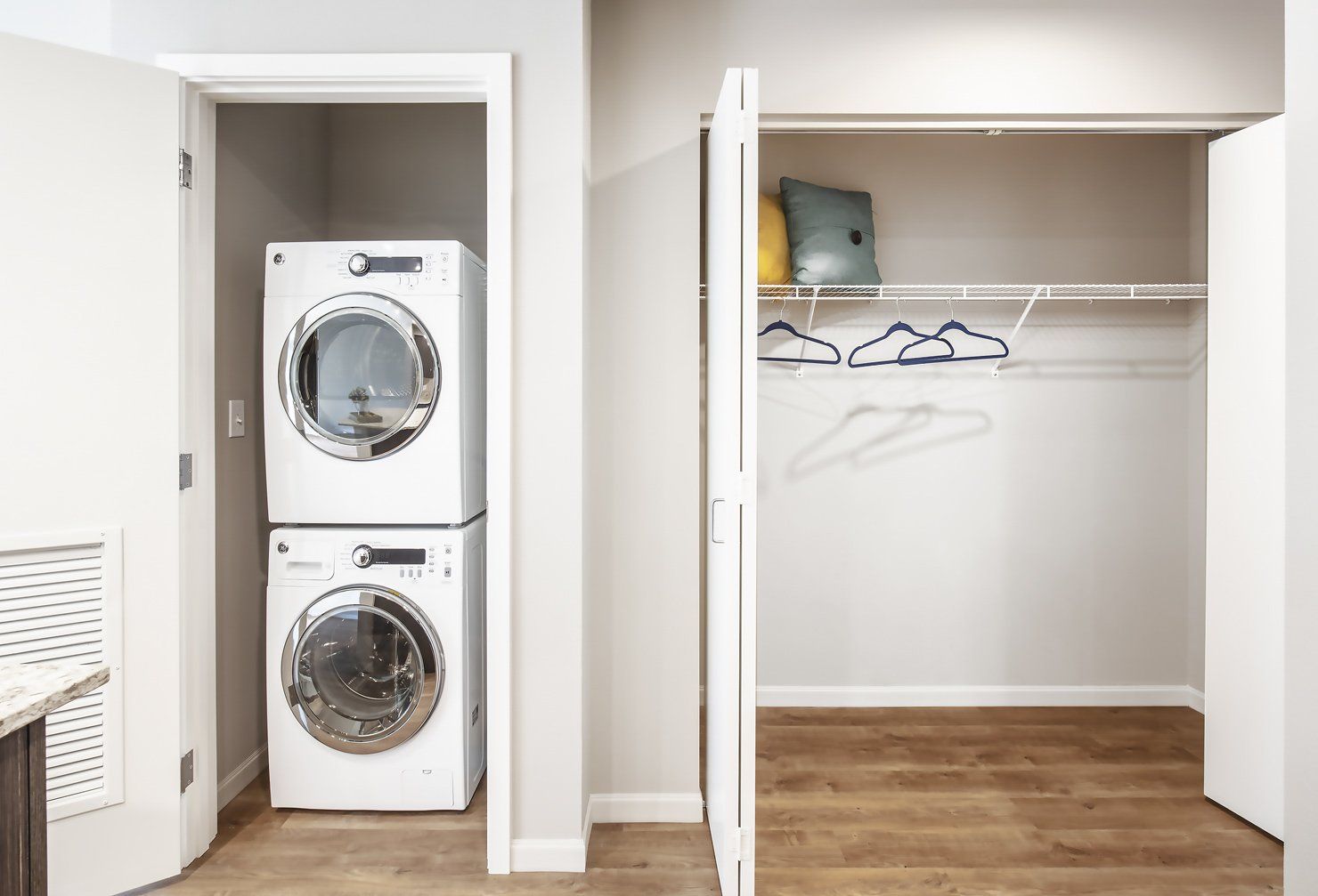 dryer and washer and closet