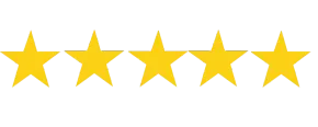 Una fila de cinco estrellas amarillas sobre un fondo blanco.