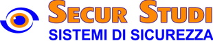 Logo di Secur Studi: icona blu e arancione con testo &ldquo;SECUR STUDI&rdquo; e &ldquo;SISTEMI DI SICUREZZA&rdquo;