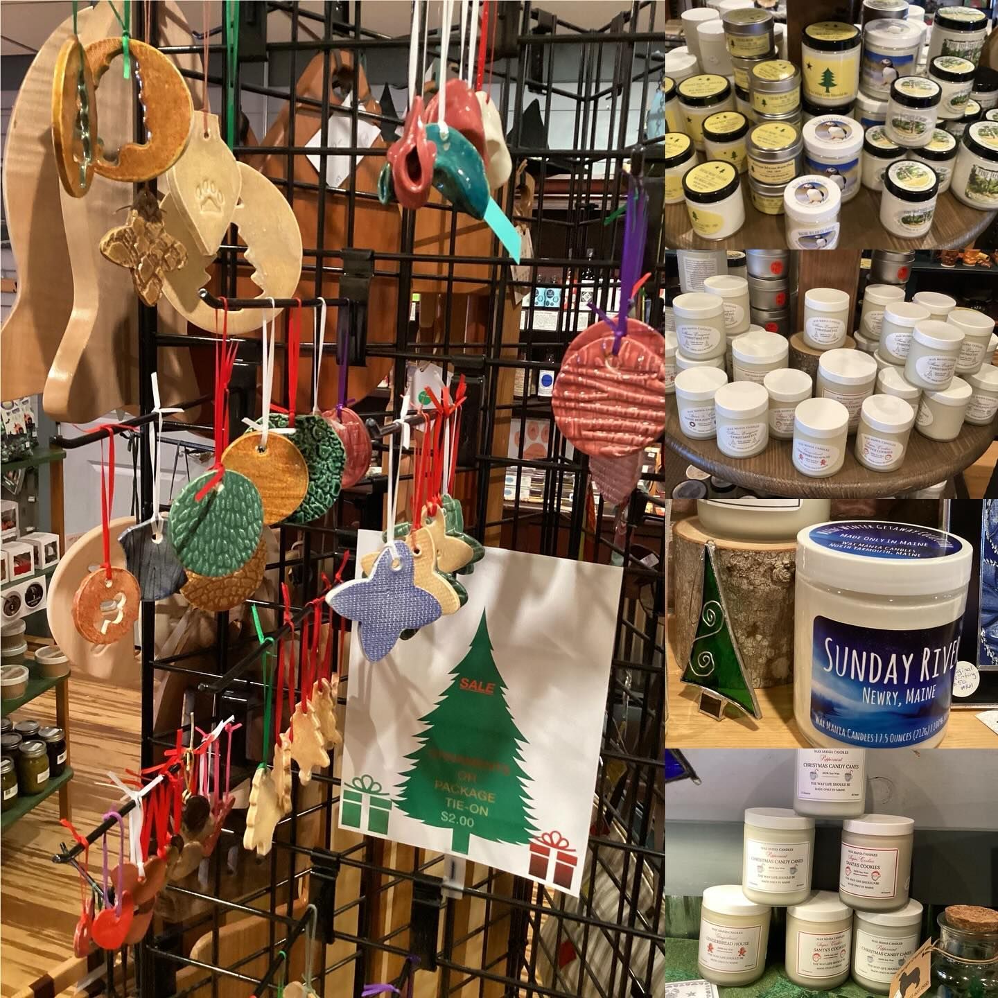 A collage of pictures of christmas decorations and products