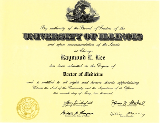 Treatment — Doctor of Medicine  Certificate in Placentia, CA.