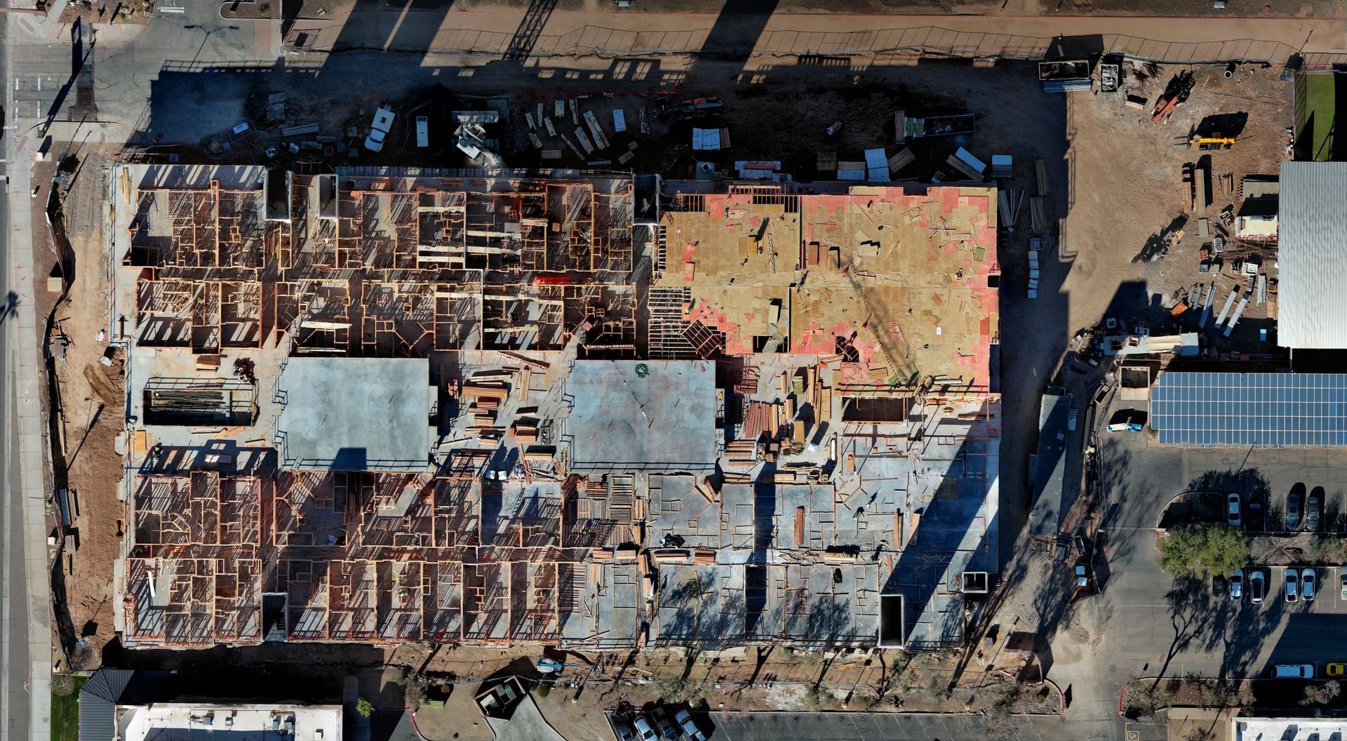 Photo by Phoenix Drone Pros, Robert Biggs, An aerial view of a building under construction.