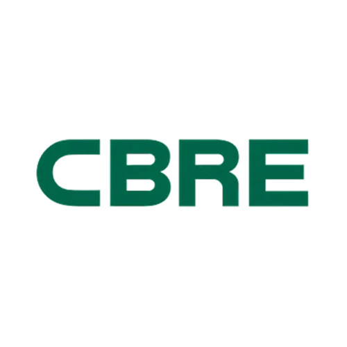 The cbre logo is green and white on a white background.