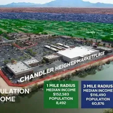 Photo by Phoenix Drone Pros, Robert Biggs, An aerial view of the chandler heights marketplace