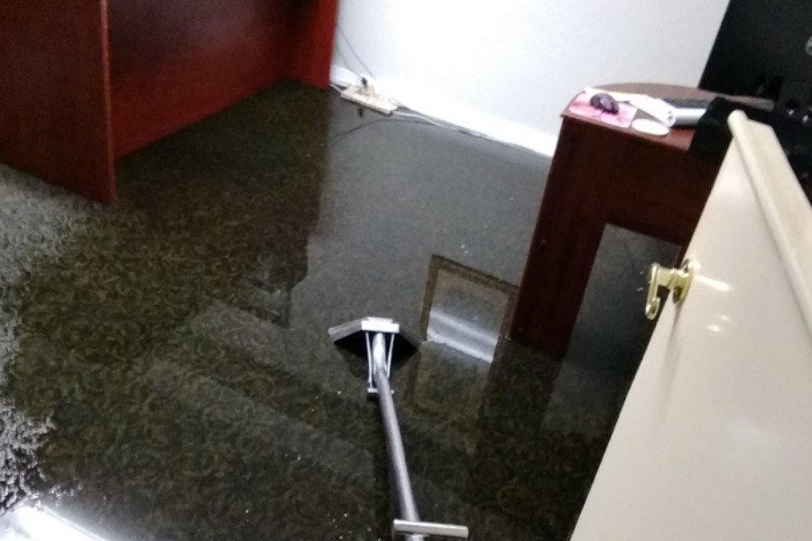 Professional water extraction equipment in action