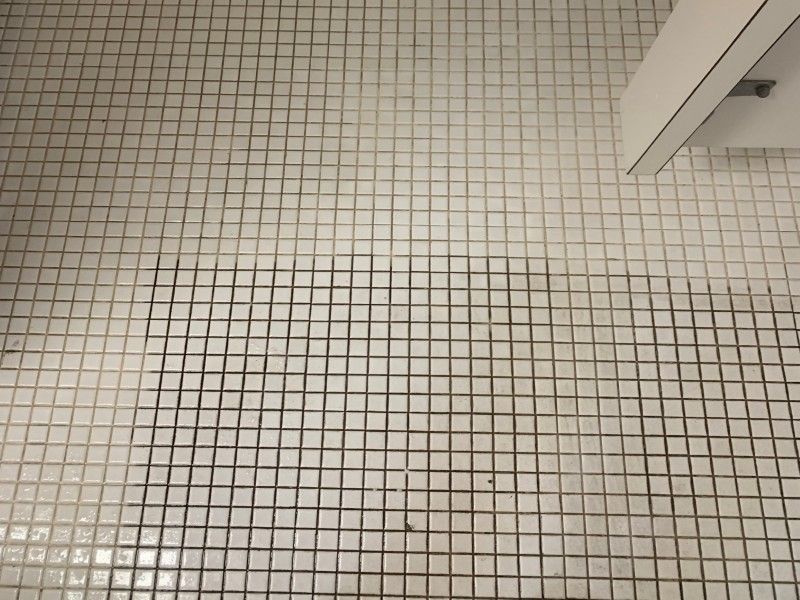 Commercial restroom tile flooring